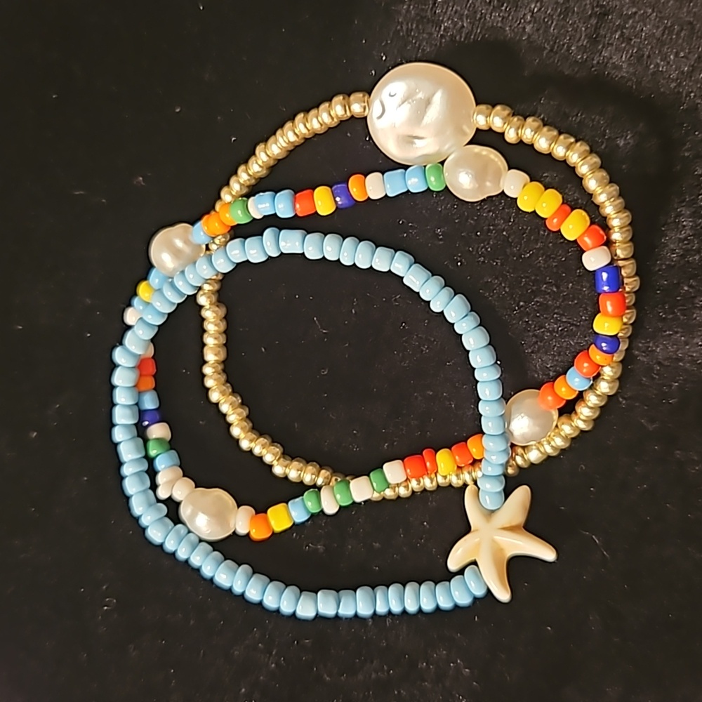3 For $10.00 Starfish Beaded Bracelet